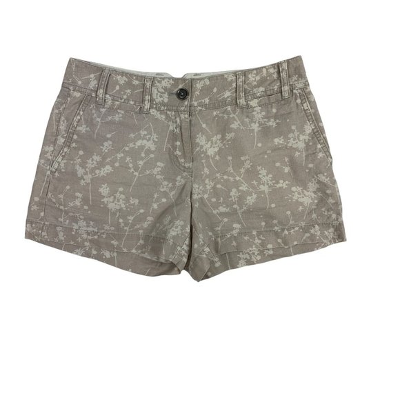 LOFT Pants - LOFT 2 Linen Shorts Floral 34 X 5.5 Beige Tan High